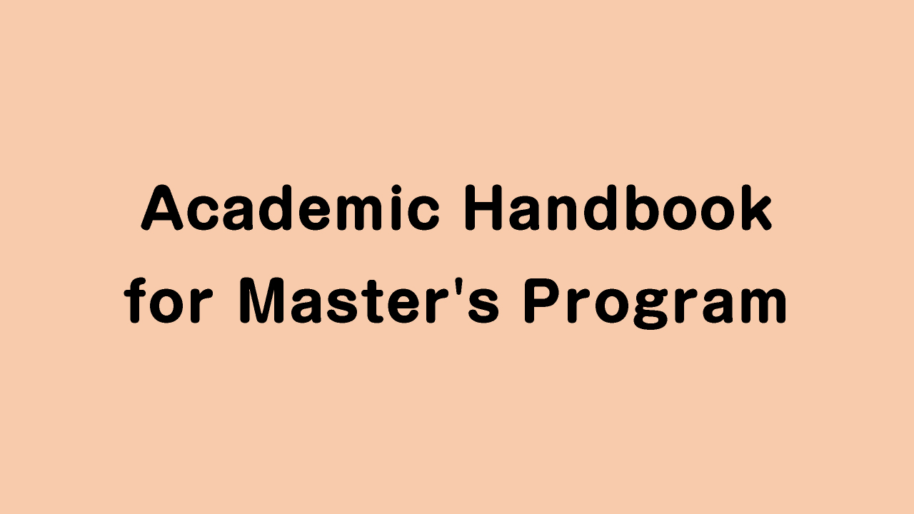 Academic Handbook for Master's Program